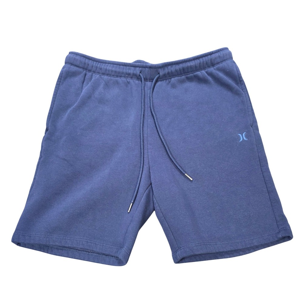 Hurley Fleece Sweat Shorts Men's Size M Navy Blue Drawstring Casual Lounge